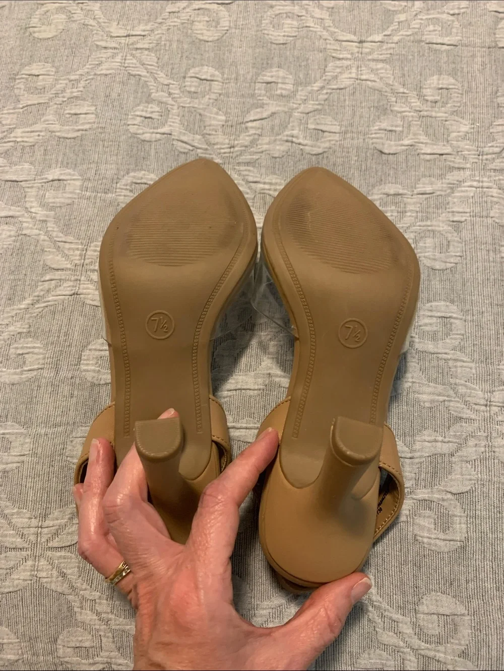 a new day Tan Pointed-Toe Slingback Heels (Size 7 1/2)